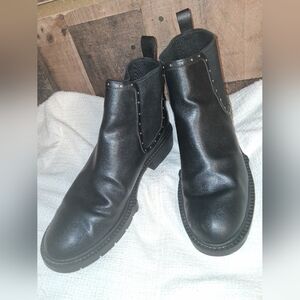 Coach Lory Bootie Black Studded Chelsea Lug Boot Size 10